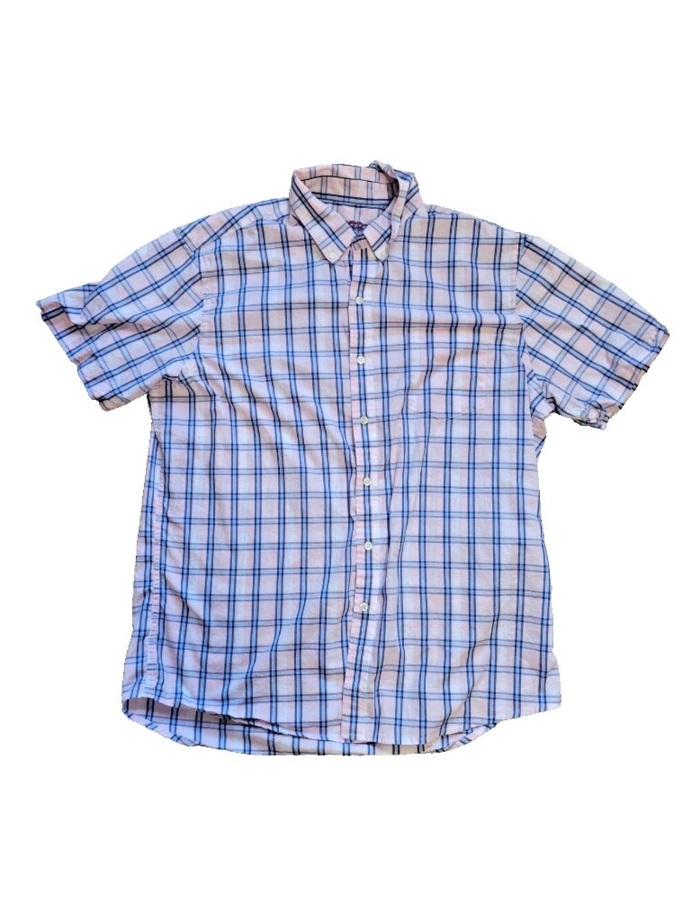 IZOD Men's Short Sleeve Lightweight Poplin Shirt - Fairy Tale Pink/Blue XL